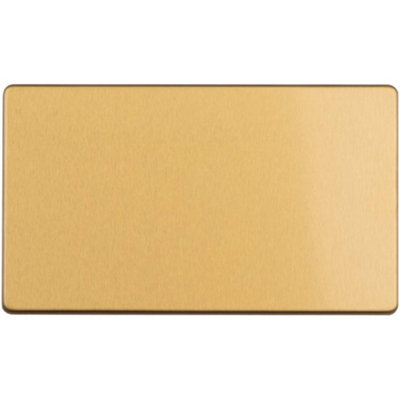 Loops Double Screwless Satin Brass Blanking Plate Round Edged Wall Box Hole Cover