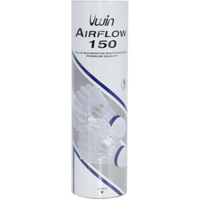 Uwin 6 PackWhite Airflow 150 Badminton ShuttlecocksSmooth Flight Shuttle Set from B&Q