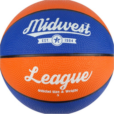 Loops Size 5 Blue & Orange League Basketball BallHigh Grip Rubber Durable Outdoor