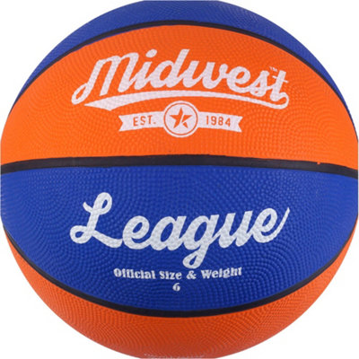 Loops Size 6 Blue & Orange League Basketball BallHigh Grip Rubber Durable Outdoor