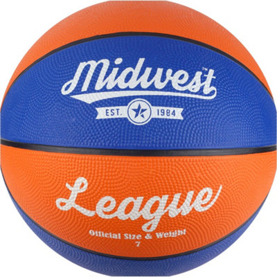 Loops Size 7 Blue & Orange League Basketball BallHigh Grip Rubber Durable Outdoor
