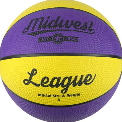 Loops Size 5 Yellow & Purple League Basketball BallHigh Grip Rubber Durable Outdoor
