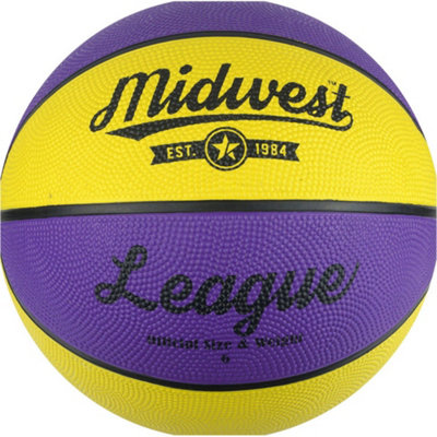 Loops Size 6 Yellow & Purple League Basketball BallHigh Grip Rubber Durable Outdoor