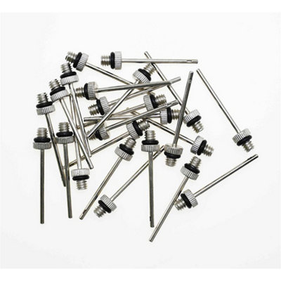 Loops 24 Pack - 2Mm Thin Ball Inflator Needle Adapters - Football Pump Screw Thread