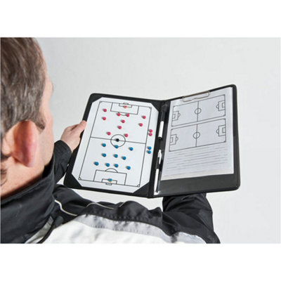 Precision A4 Football Coach Tactics FolderGame Planning Notepad & Magnetic Pitch Board from B&Q