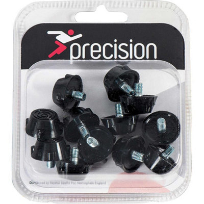 Precision 12 Pack Rubber Ultra Flat Safety Football Studs12X 10mm Screw-In Hard Ground from B&Q