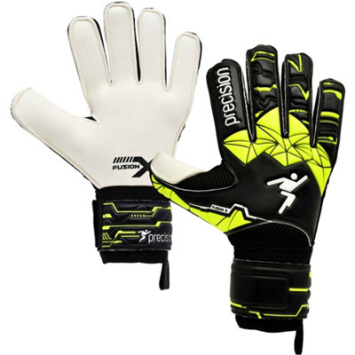 Precision Size 2 Professional Junior Goal Keeping Gloves Flat Cut Black/green Keeper Glove from B&Q