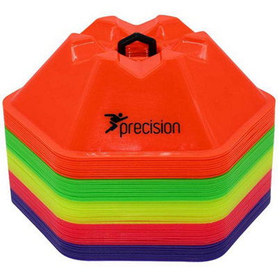 Precision 50 Pack 200mm Hex Saucer Cone Marker Set Assorted Flexible Pitch Court Training from B&Q