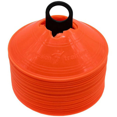 Precision 50 Pack 200mm Round Saucer Cone Marker Set Orange Flexible Pitch Court Training from B&Q