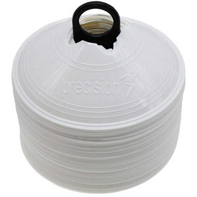Precision 50 Pack 200mm Round Saucer Cone Marker Set White Flexible Pitch Court Training from B&Q