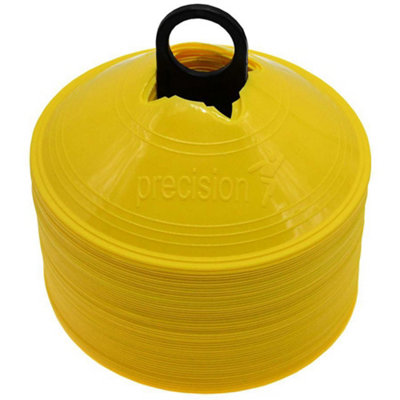 Precision 50 Pack 200mm Round Saucer Cone Marker Set Yellow Flexible Pitch Court Training from B&Q