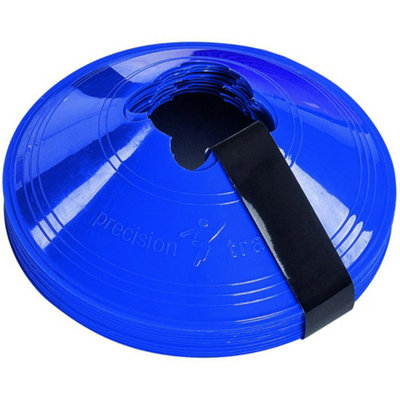 Precision 10 Pack 200mm Round Saucer Cone Marker Set Blue Flexible Pitch Court Training from B&Q
