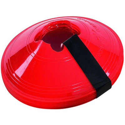 Precision 10 Pack 200mm Round Saucer Cone Marker Set Red Flexible Pitch Court Training from B&Q