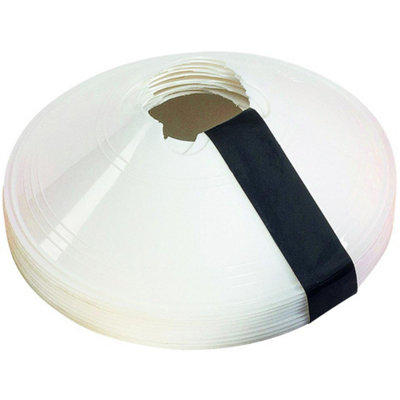 Precision 10 Pack 200mm Round Saucer Cone Marker Set White Flexible Pitch Court Training from B&Q