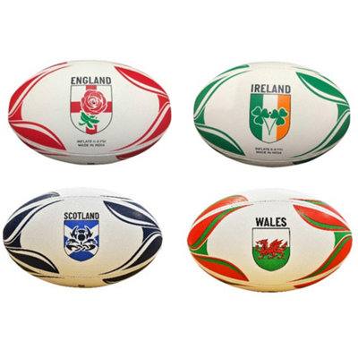 Gioco Size 5 Wales Rugby Ball4 Panel All Weather Rubber Rimple Stitched Ball