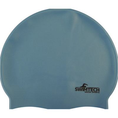 Loops One Size Silicone Swim Cap - Sky Blue - Comfort Fit Unisex Swimming Hair Hat