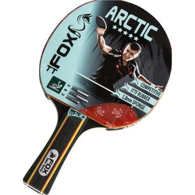 Fox TT 5 Star Table Tennis Bat1.8mm Sponge 6mm Blade Flared Handle Racket Ping Pong from B&Q