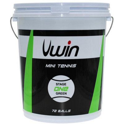 Uwin Bulk Pack Tennis Ball Bucket72X Stage 1 Green Training BallsPremium Court from B&Q
