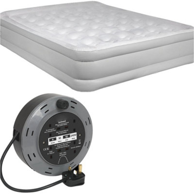 Loops Queen High Raised Inflatable Air Bed With 230V Pump For Camping And Guests from B&Q