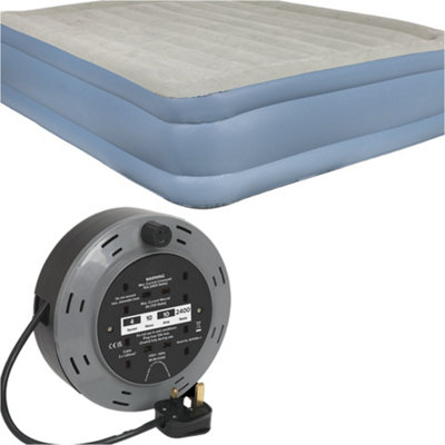 Loops Queen High Raised Inflatable Air Bed With Built-In Pump For Camping And Guests from B&Q