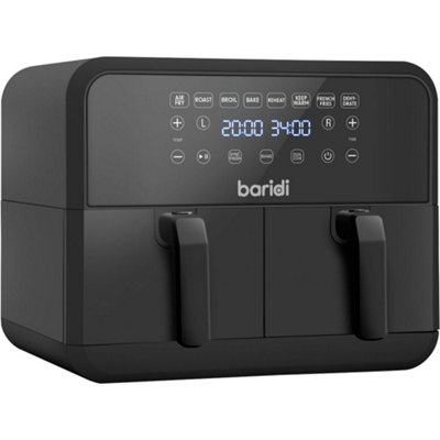 Loops 8L Dual Zone Air Fryer OvenVersatile 8-In-1 Cooker With Two 4L Baskets For Healthy Cooking from B&Q