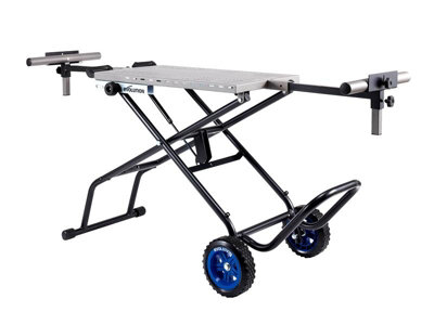 Evolution 133-0001 S355Mcs Mitre Chop Saw Wheeled Stand With Powerlift Assist from B&Q