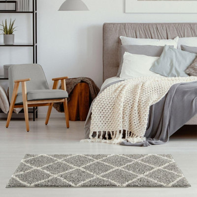 The Rugs Myshaggy Collection Rugs Diamond Design In 383 Gi Grey