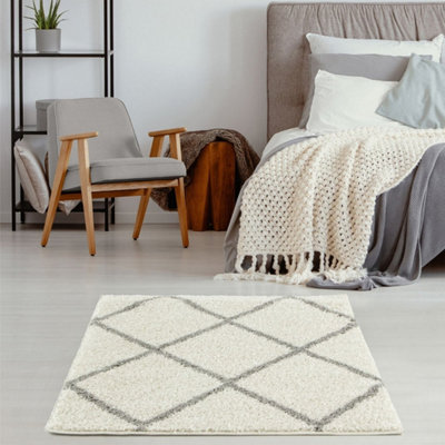 The Rugs Ivory Myshaggy Collection Rugs Diamond Design In 383 Ig