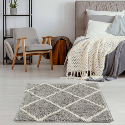 The Rugs Grey Myshaggy Collection Rugs Diamond Design In 383 Gi