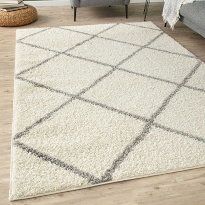 The Rugs Myshaggy Collection Rugs Diamond Design In 383 Ig Ivory
