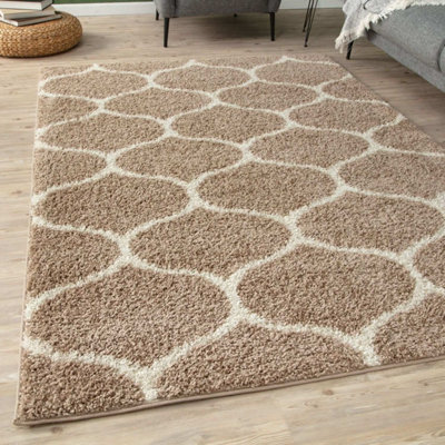 The Rugs Beige Myshaggy Collection Rugs Trellis Design In 384 Bi