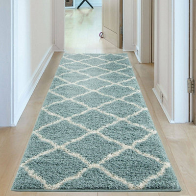 The Rugs Myshaggy Collection Rugs Moroccan Design In Duck Egg 385Db Blue