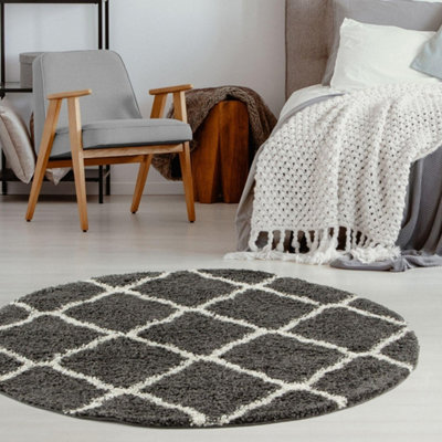 The Rugs Myshaggy Collection Rugs Moroccan Design In 385D Dark/Grey