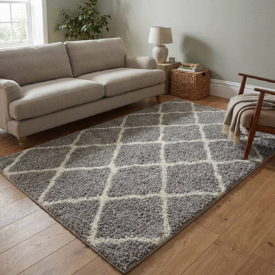 The Rugs Myshaggy Collection Rugs Moroccan Design In 385 Gi Grey