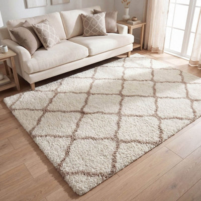 The Rugs Myshaggy Collection Rugs Moroccan Design In 385 Ib Ivory/Beige