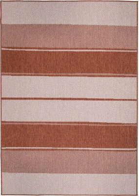 The Rugs Duo Weave Collection Outdoor Rugs In Tonal Stripes Design