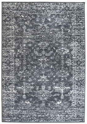 The Rugs Maestro Collection Vintage Design Rug In Charcoal  3118 Gb25 from B&Q