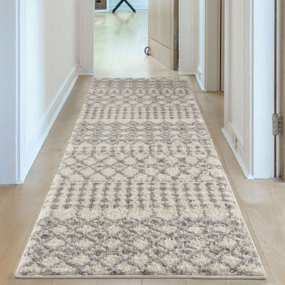 The Rugs Moroccan Shaggy Living Room Rug 1000 Ivory