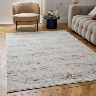 The Rugs Carmel /Terra Abstract Area Rug And Runner Non Shedding, Stain Resistant, Soft Cream