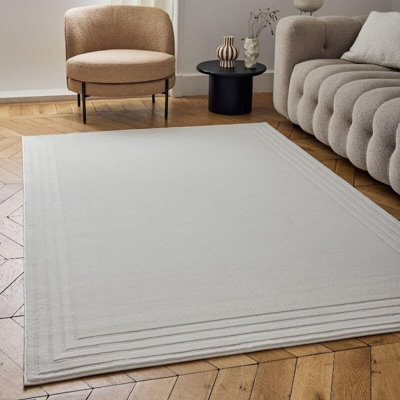 The Rugs Carmel Cream Bordered Area Rug And Runner Non SheddingStain ResistantSoft from B&Q