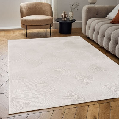 The Rugs Carmel Cream Geometric Area Rug And Runner Non SheddingStain ResistantSoft from B&Q