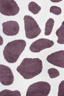 The Rugs Moodi Shaggy Purple Nimbus Rug Runner Abstract Thick High Pile For Living RoomsBedroomsHallwaysKitchens from B&Q