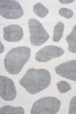 The Rugs Grey Moodi Shaggy Tarn Rug Runner Abstract Thick High Pile For Living Rooms, Bedrooms, Hallways, Kitchens Size 6