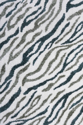 The Rugs Green Moodi Shaggy Nyra Rug Runner Abstract Thick High Pile For Living Rooms, Bedrooms, Hallways, Kitchens Size 6