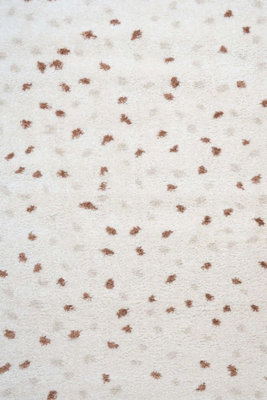 The Rugs Moodi Shaggy Light Beige/terra Biscotti Rug Runner Dots Thick High Pile For Living RoomsBedroomsHallwaysKitchens from B&Q