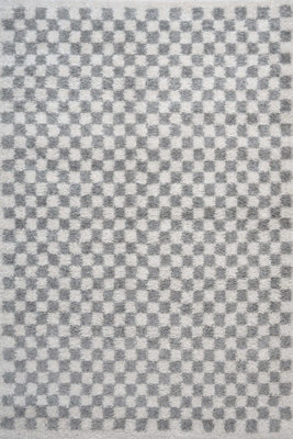 The Rugs Moodi Shaggy Grey Mulberry Rug Runner Tartan Thick High Pile For Living RoomsBedroomsHallwaysKitchens from B&Q