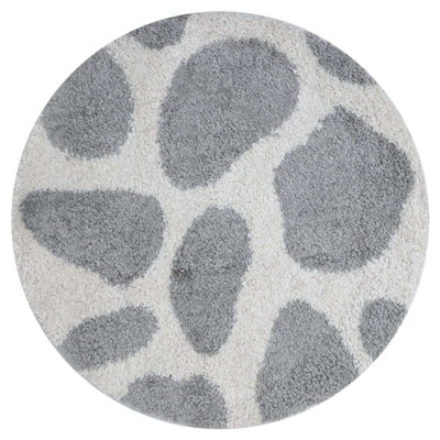 The Rugs Grey Moodi Shaggy Tarn Rug Runner Abstract Thick High Pile For Living Rooms, Bedrooms, Hallways, Kitchens Size 6