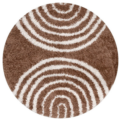 The Rugs Moodi Shaggy Terra Tawny Rug Runner Scandinavian Thick High Pile For Living RoomsBedroomsHallwaysKitchens from B&Q