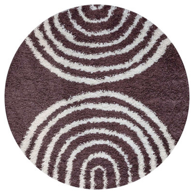 The Rugs Purple Moodi Shaggy Velvetine Rug Runner Scandinavian Thick High Pile For Living Rooms, Bedrooms, Hallways, Kitchens Size 6