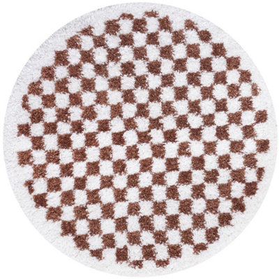 The Rugs Moodi Shaggy Terra Pixelate Rug Runner Tartan Thick High Pile For Living RoomsBedroomsHallwaysKitchens from B&Q